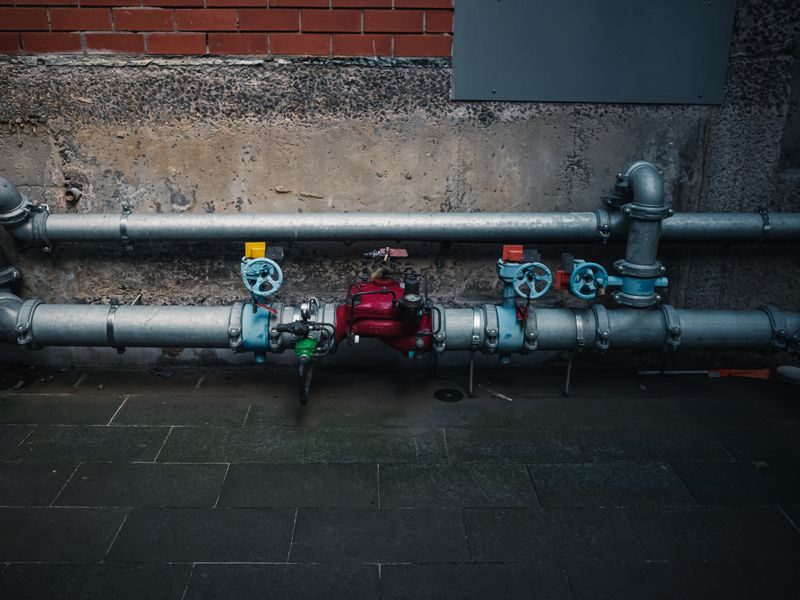 Basement sewer pipes with valves that need regular checks
