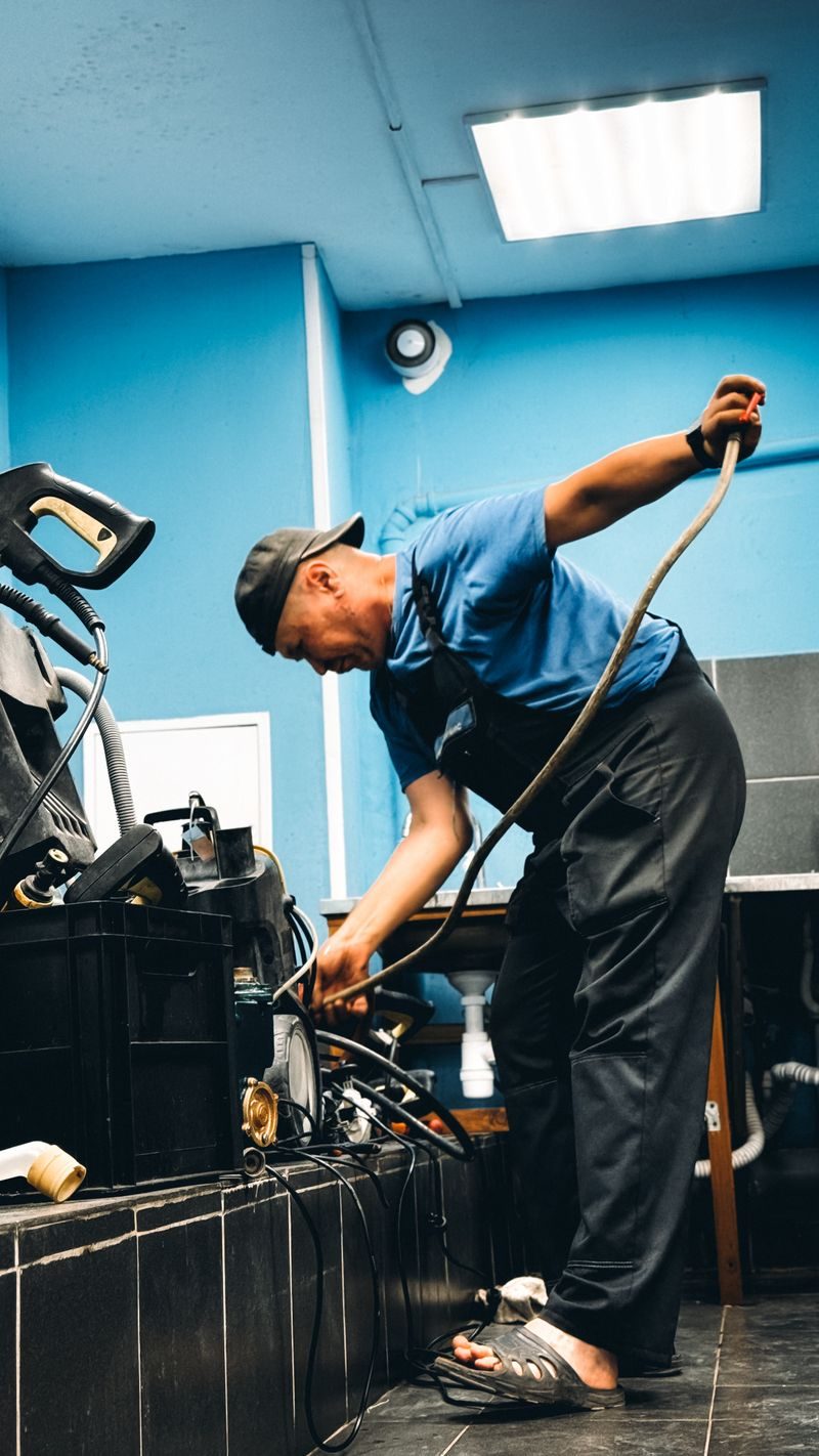 FlowRight technician pressure-testing equipment